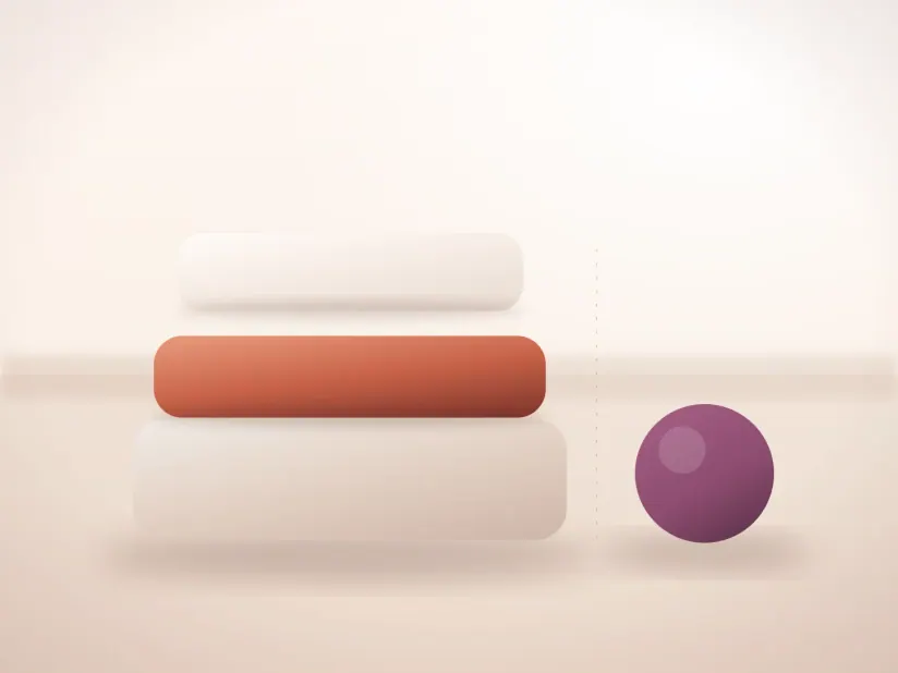 Abstract illustration of layered shapes for contour and weight goals